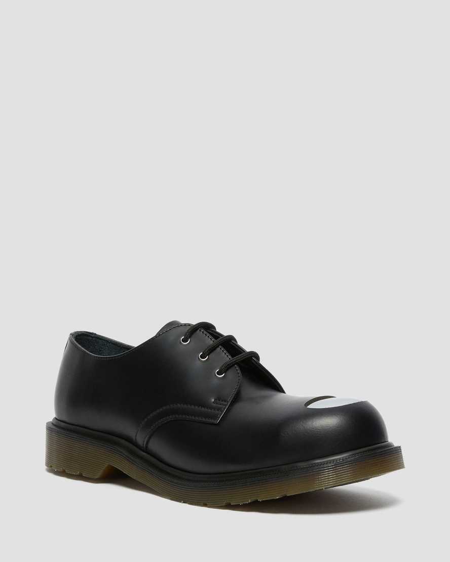 Dr. Martens 1925 Exposed Steel Toe Lær Oxford Sko Dame Svart [7632LNKTO]